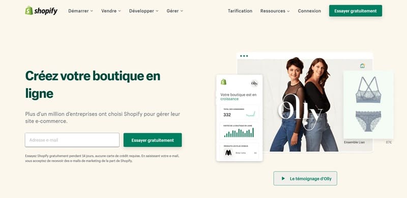 Shopify CMS e-commerce